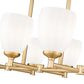 Z-Lite Oren 8-Light Medium Bulb Base Modern Gold Steel Frame Matte Opal Glass Shade Linear Chandelier
