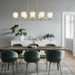 Z-Lite Oren 8-Light Medium Bulb Base Modern Gold Steel Frame Matte Opal Glass Shade Linear Chandelier