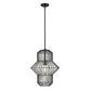 Z-Lite Orsay 15" 1-Light Clear Glass Shade Pendant Light With Matte Black Frame Finish