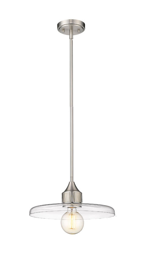 Z-Lite Paloma 14" 1-Light Brushed Nickel Pendant Light With Clear Glass Shade
