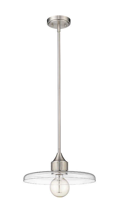 Z-Lite Paloma 14" 1-Light Brushed Nickel Pendant Light With Clear Glass Shade
