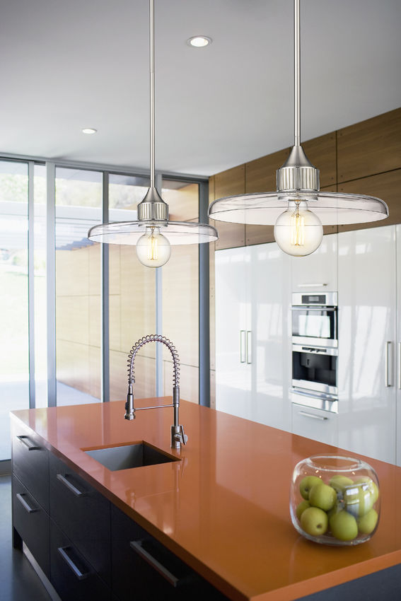 Z-Lite Paloma 14" 1-Light Brushed Nickel Pendant Light With Clear Glass Shade