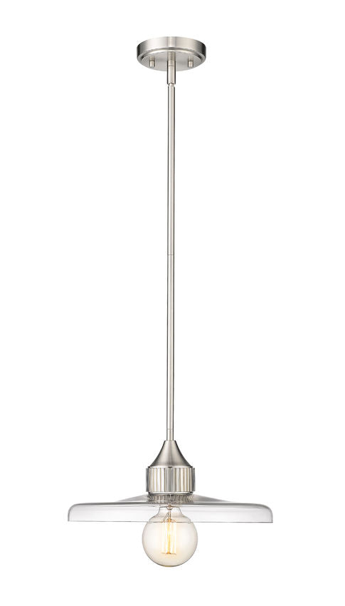 Z-Lite Paloma 14" 1-Light Brushed Nickel Pendant Light With Clear Glass Shade