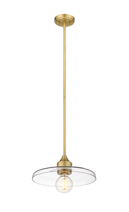 Z-Lite Paloma 14" 1-Light Olde Brass Pendant Light With Clear Glass Shade