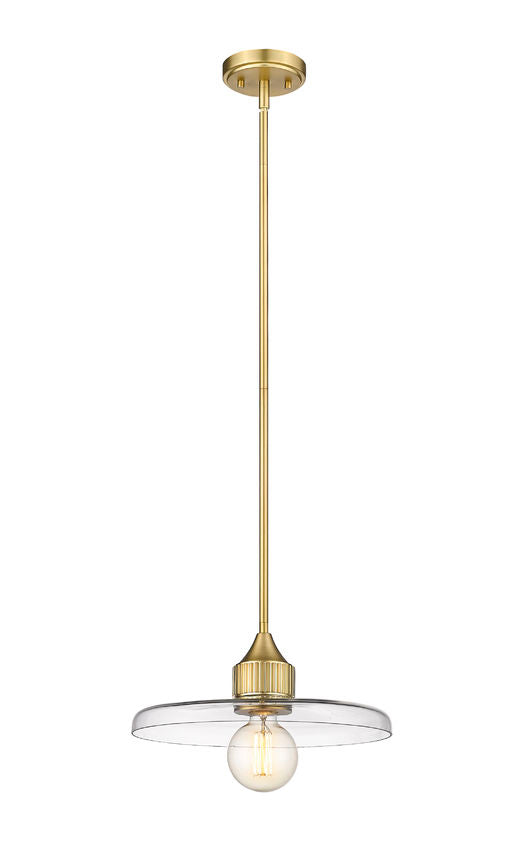 Z-Lite Paloma 14" 1-Light Olde Brass Pendant Light With Clear Glass Shade