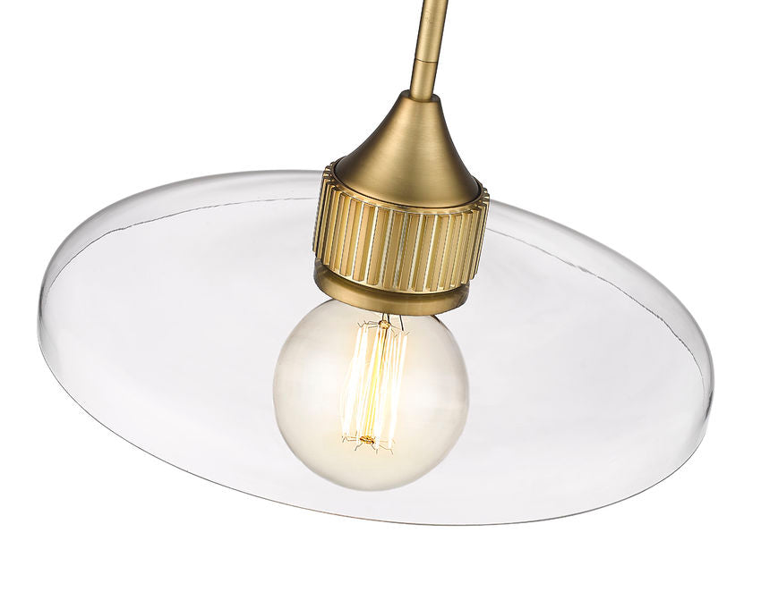 Z-Lite Paloma 14" 1-Light Olde Brass Pendant Light With Clear Glass Shade