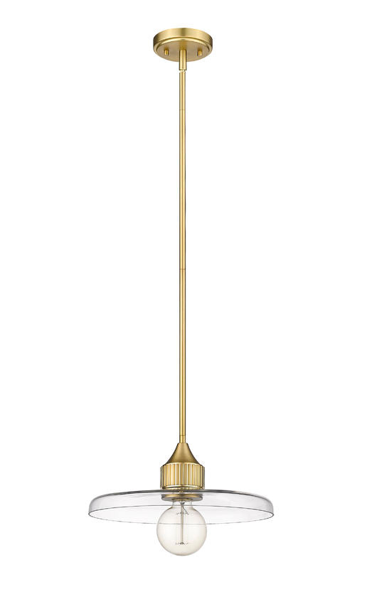 Z-Lite Paloma 14" 1-Light Olde Brass Pendant Light With Clear Glass Shade