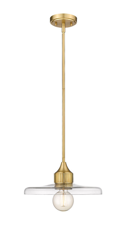 Z-Lite Paloma 14" 1-Light Olde Brass Pendant Light With Clear Glass Shade