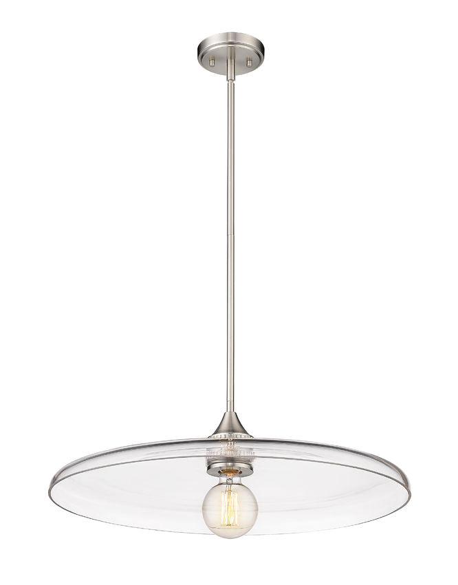 Z-Lite Paloma 24" 1-Light Brushed Nickel Pendant Light With Clear Glass Shade