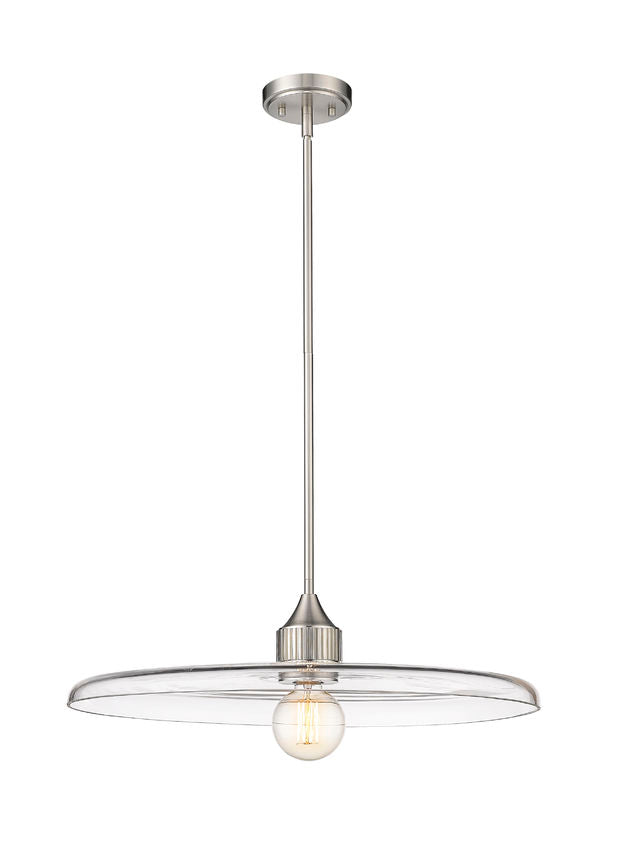 Z-Lite Paloma 24" 1-Light Brushed Nickel Pendant Light With Clear Glass Shade