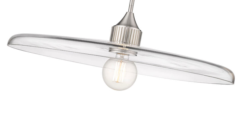 Z-Lite Paloma 24" 1-Light Brushed Nickel Pendant Light With Clear Glass Shade