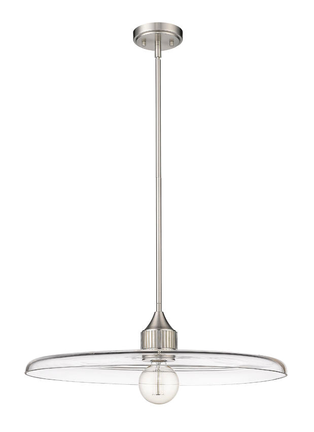 Z-Lite Paloma 24" 1-Light Brushed Nickel Pendant Light With Clear Glass Shade