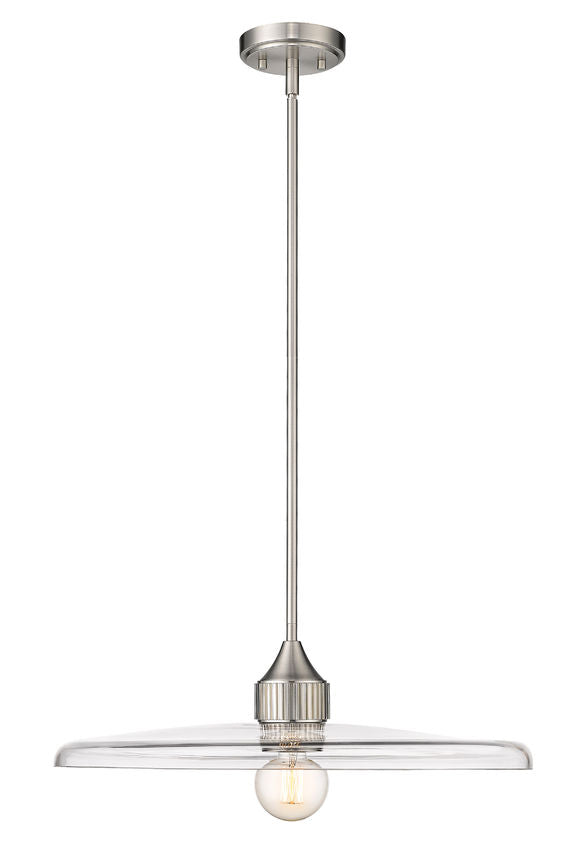 Z-Lite Paloma 24" 1-Light Brushed Nickel Pendant Light With Clear Glass Shade
