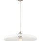 Z-Lite Paloma 24" 1-Light Brushed Nickel Pendant Light With Gloss Opal Glass Shade