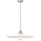Z-Lite Paloma 24" 1-Light Brushed Nickel Pendant Light With Gloss Opal Glass Shade