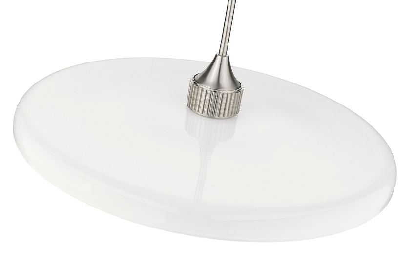 Z-Lite Paloma 24" 1-Light Brushed Nickel Pendant Light With Gloss Opal Glass Shade