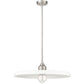 Z-Lite Paloma 24" 1-Light Brushed Nickel Pendant Light With Gloss Opal Glass Shade
