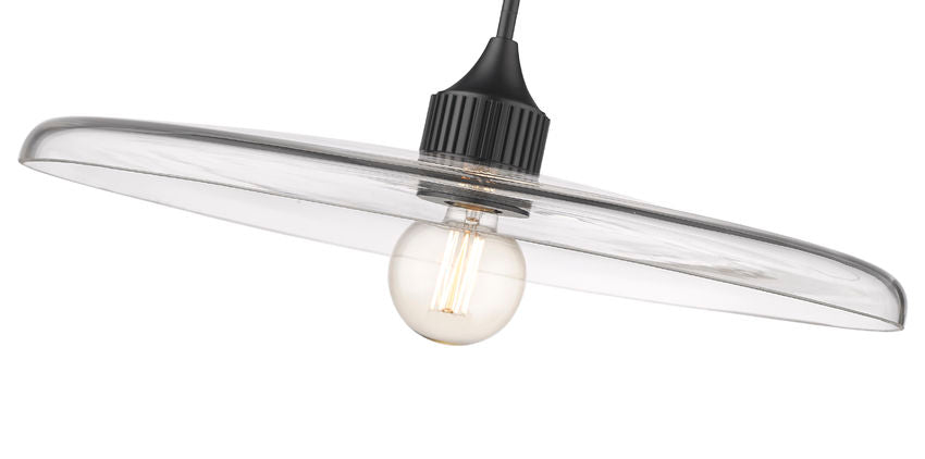 Z-Lite Paloma 24" 1-Light Matte Black Pendant Light With Clear Glass Shade