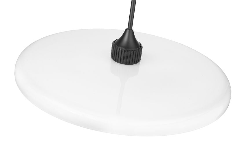 Z-Lite Paloma 24" 1-Light Matte Black Pendant Light With Gloss Opal Glass Shade