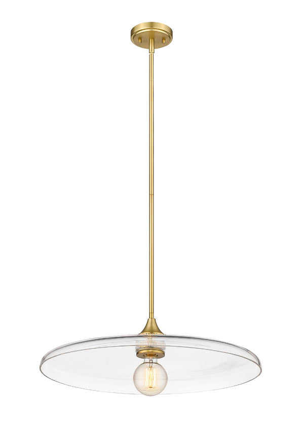 Z-Lite Paloma 24" 1-Light Olde Brass Pendant Light With Clear Glass Shade
