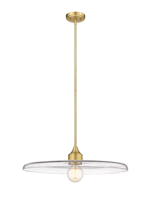 Z-Lite Paloma 24" 1-Light Olde Brass Pendant Light With Clear Glass Shade