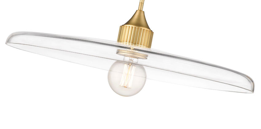 Z-Lite Paloma 24" 1-Light Olde Brass Pendant Light With Clear Glass Shade