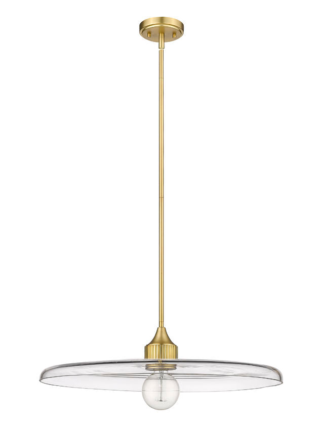 Z-Lite Paloma 24" 1-Light Olde Brass Pendant Light With Clear Glass Shade