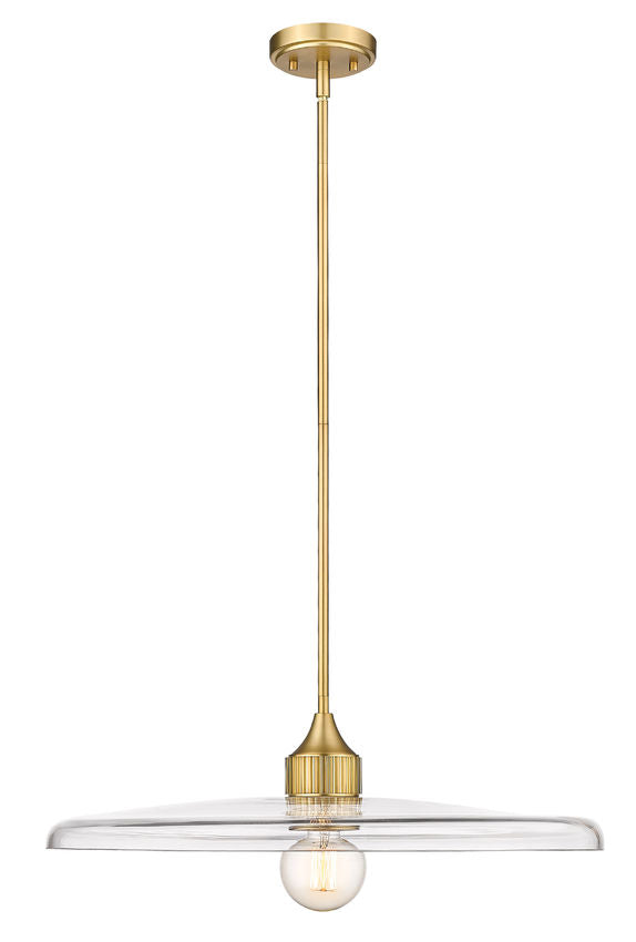 Z-Lite Paloma 24" 1-Light Olde Brass Pendant Light With Clear Glass Shade