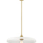 Z-Lite Paloma 24" 1-Light Olde Brass Pendant Light With Gloss Opal Glass Shade