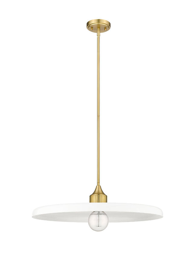 Z-Lite Paloma 24" 1-Light Olde Brass Pendant Light With Gloss Opal Glass Shade