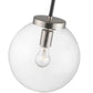 Z-Lite Parsons 10" 1-Light Matte Black and Brushed Nickel Pendant Light With Clear Glass Shade