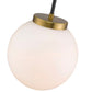 Z-Lite Parsons 10" 1-Light Matte Black and Olde Brass Pendant Light With Opal Glass Shade