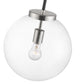 Z-Lite Parsons 14" 1-Light Matte Black and Brushed Nickel Pendant Light With Clear Glass Shade
