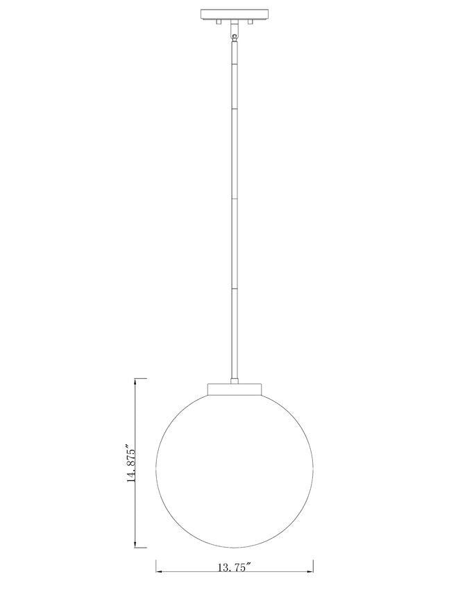 Z-Lite Parsons 14" 1-Light Matte Black and Brushed Nickel Pendant Light With Clear Glass Shade