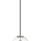 Z-Lite Parsons 14" 1-Light Matte Black and Brushed Nickel Pendant Light With Clear Glass Shade