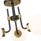 Z-Lite Parsons 22" 3-Light Matte Black and Olde Brass Semi Flush Mount With Opal Glass Shade