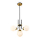 Z-Lite Parsons 22" 4-Light Matte Black and Olde Brass Chandelier With Opal Glass Shade