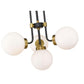 Z-Lite Parsons 22" 4-Light Matte Black and Olde Brass Chandelier With Opal Glass Shade