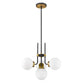 Z-Lite Parsons 22" 4-Light Matte Black and Olde Brass Chandelier With Opal Glass Shade