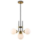 Z-Lite Parsons 22" 4-Light Matte Black and Olde Brass Chandelier With Opal Glass Shade