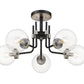 Z-Lite Parsons 27" 5-Light Matte Black and Brushed Nickel Semi Flush Mount With Clear Glass Shade