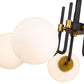 Z-Lite Parsons 27" 5-Light Matte Black and Olde Brass Semi Flush Mount With Opal Glass Shade