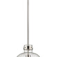 Z-Lite Pearson 10" 1-Light Brushed Nickel Pendant Light With Clear Seedy Glass Shade