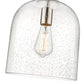 Z-Lite Pearson 10" 1-Light Brushed Nickel Pendant Light With Clear Seedy Glass Shade