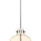 Z-Lite Pearson 10" 1-Light Brushed Nickel Pendant Light With White Opal Glass Shade