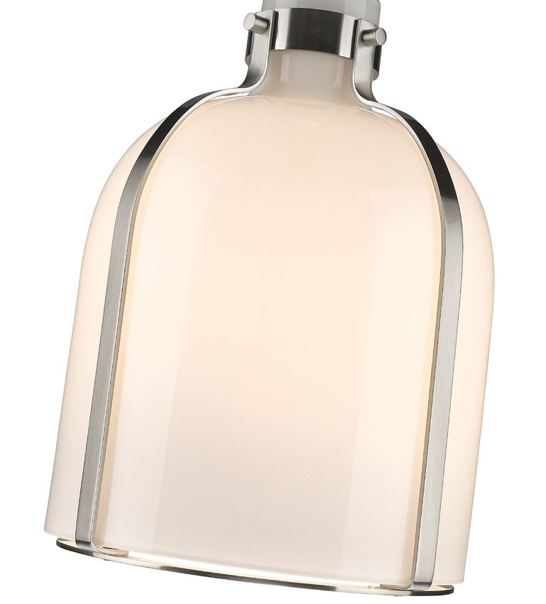 Z-Lite Pearson 10" 1-Light Brushed Nickel Pendant Light With White Opal Glass Shade