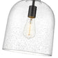 Z-Lite Pearson 10" 1-Light Matte Black Pendant Light With Clear Seedy Glass Shade