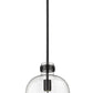Z-Lite Pearson 10" 1-Light Matte Black Pendant Light With Clear Seedy Glass Shade