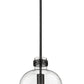 Z-Lite Pearson 10" 1-Light Matte Black Pendant Light With Clear Seedy Glass Shade