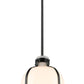 Z-Lite Pearson 10" 1-Light Matte Black Pendant Light With White Opal Glass Shade